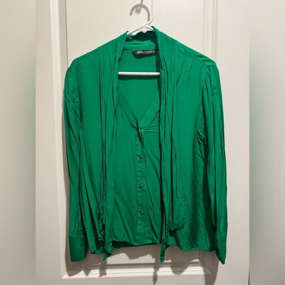 Zara Tops - Zara Green Button Down Shirt